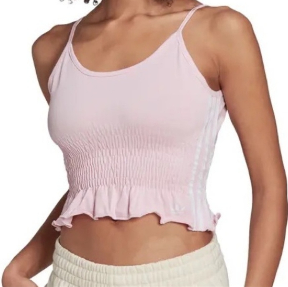Adidas smocked crop top